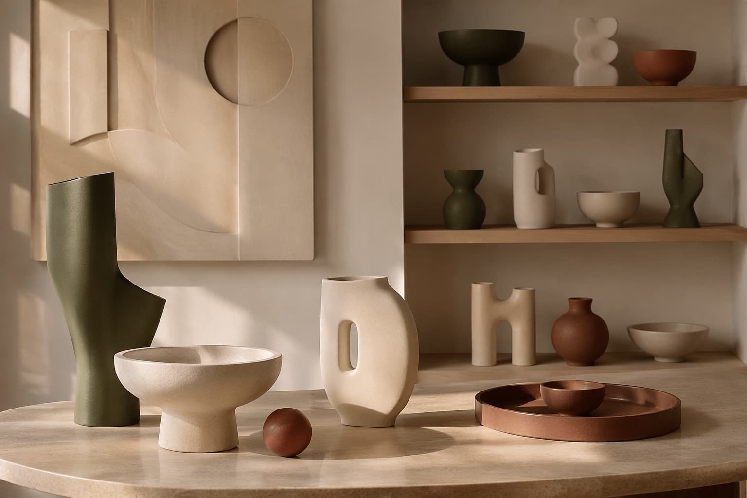 A calm, warm-toned arrangement of Oliveirahome modern decor