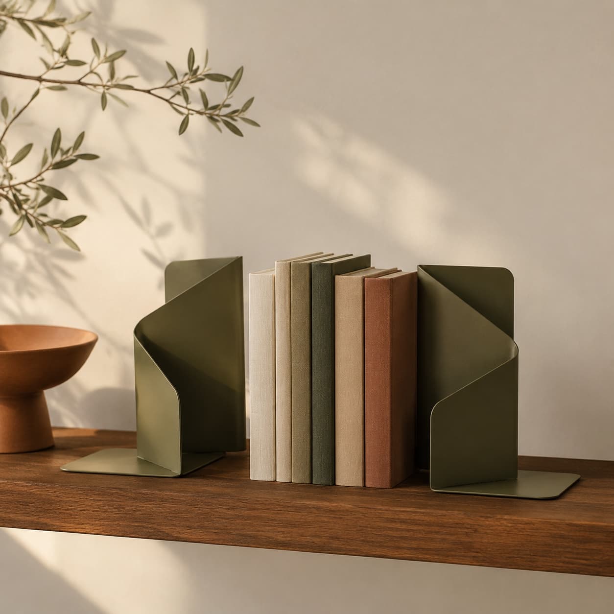 Sculptural Metal Bookend Pair — Hold the line.
